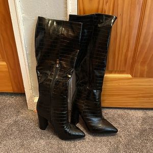 Billini Milla Wide Fit Black Croc